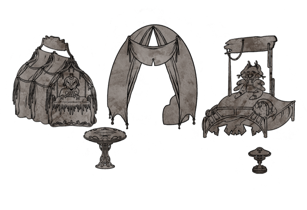 Marktstände in comerKO, der Siedlung im Westen